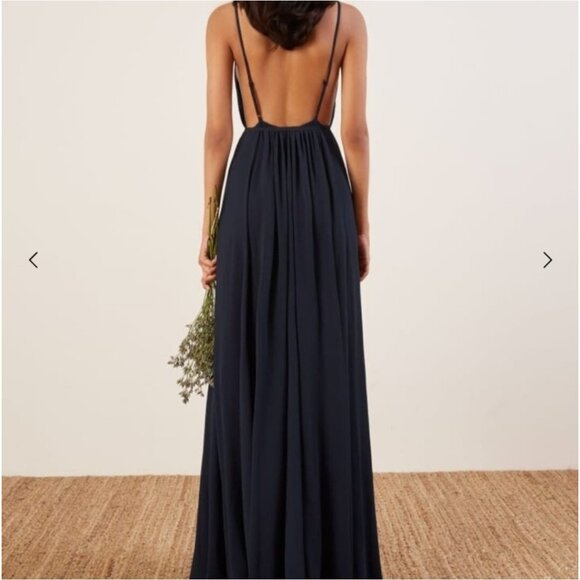 Reformation Callalily Dress in Navy Blue Size 4 - Picture 10 of 16